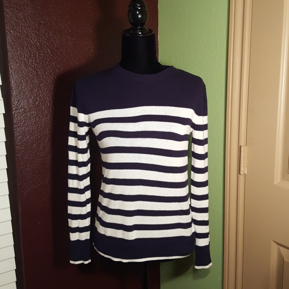 Navy and White Striped Shirt